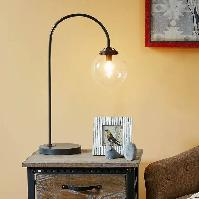 Antique Black Metal Table Lamp Niko and Me Home Decor