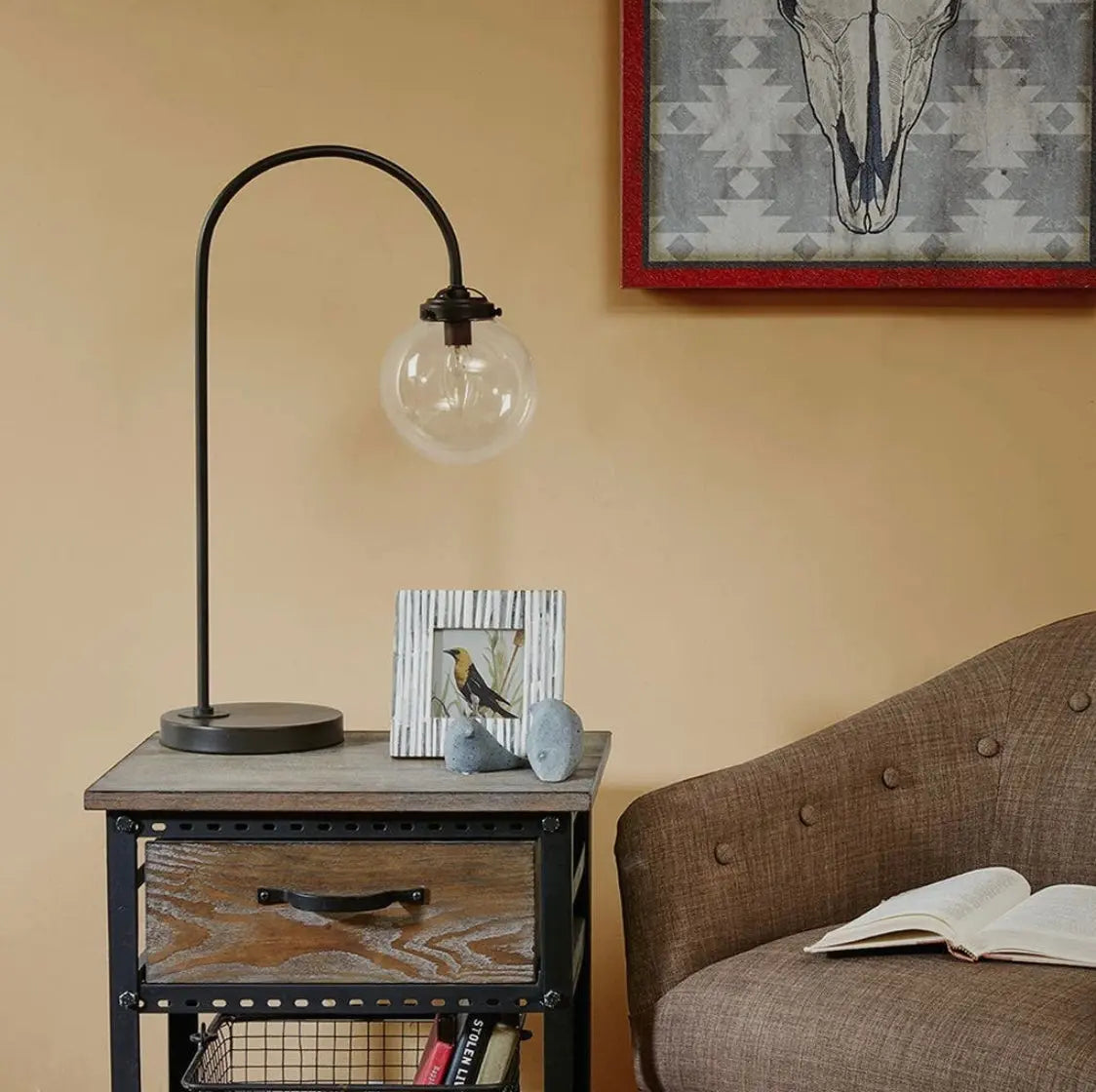 Antique Black Metal Table Lamp Niko and Me Home Decor