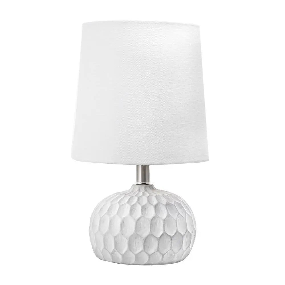 White Aspen Cement Table Lamp Niko and Me Home Decor