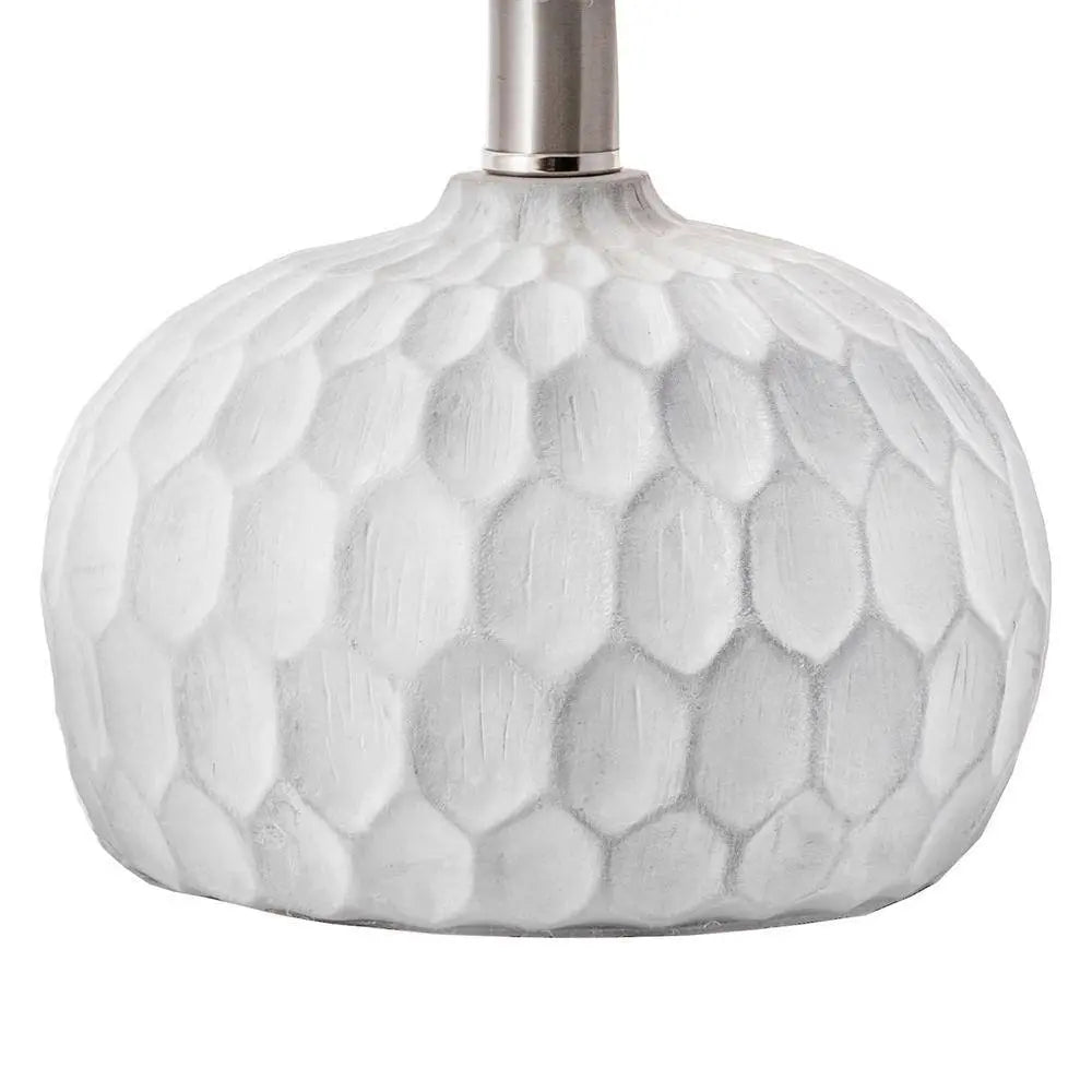 White Aspen Cement Table Lamp Niko and Me Home Decor