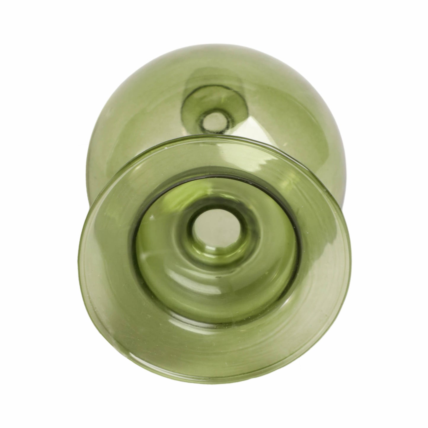 Glass Abstract Bubble Taper Candle Holder - Green 7 in.