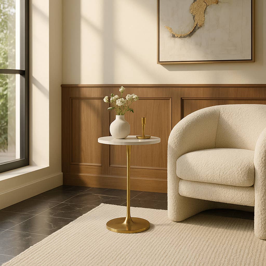 Marble Top End Table 24”