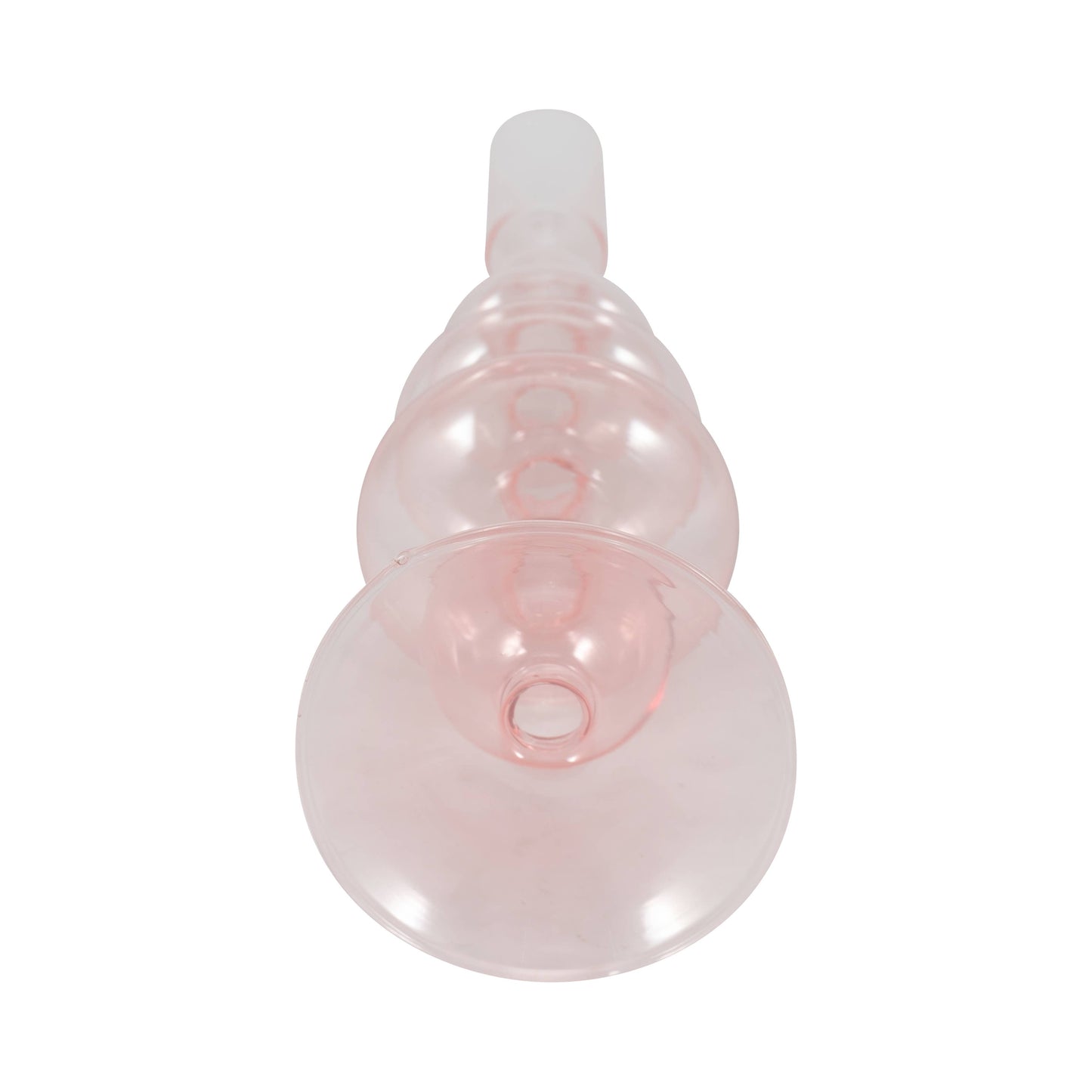 Glass Vintage Sculptural Taper Candle Holder - Pink 11 in.