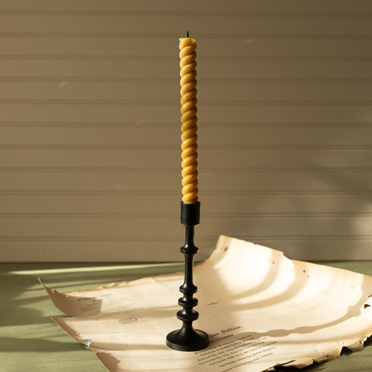 Alexander Cast Iron Taper Candle Holder - Black