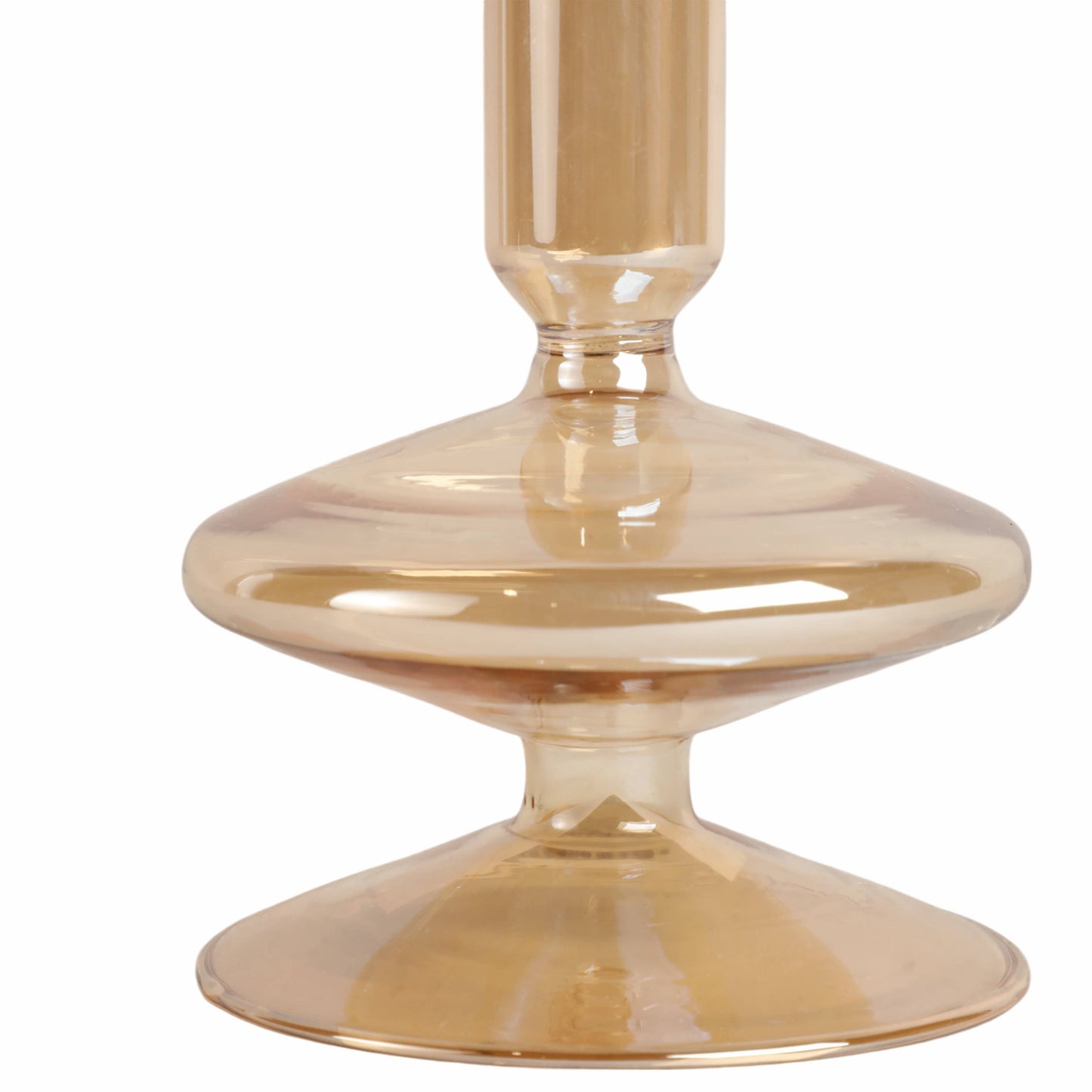 Glass Vintage Abstract Taper Candle Holder - Gold 5 in.