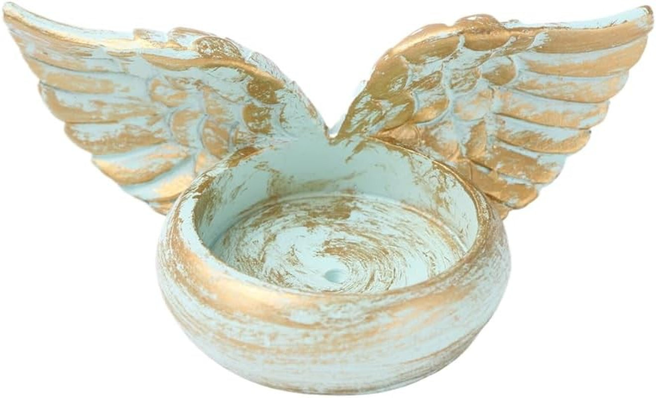 1Pcs Angel Wings Candle Holder Green Angel Wings Tealight Candle Holders Resin V