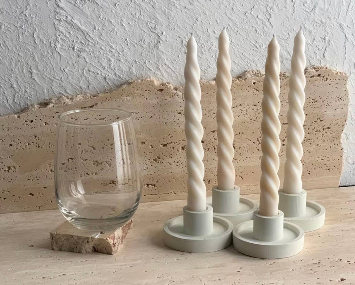 Stone Candlestick Holder
