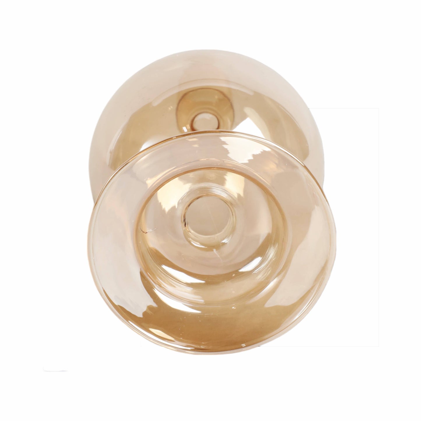 Glass Modern Bubble Taper Candle Holder - Gold 7 in.