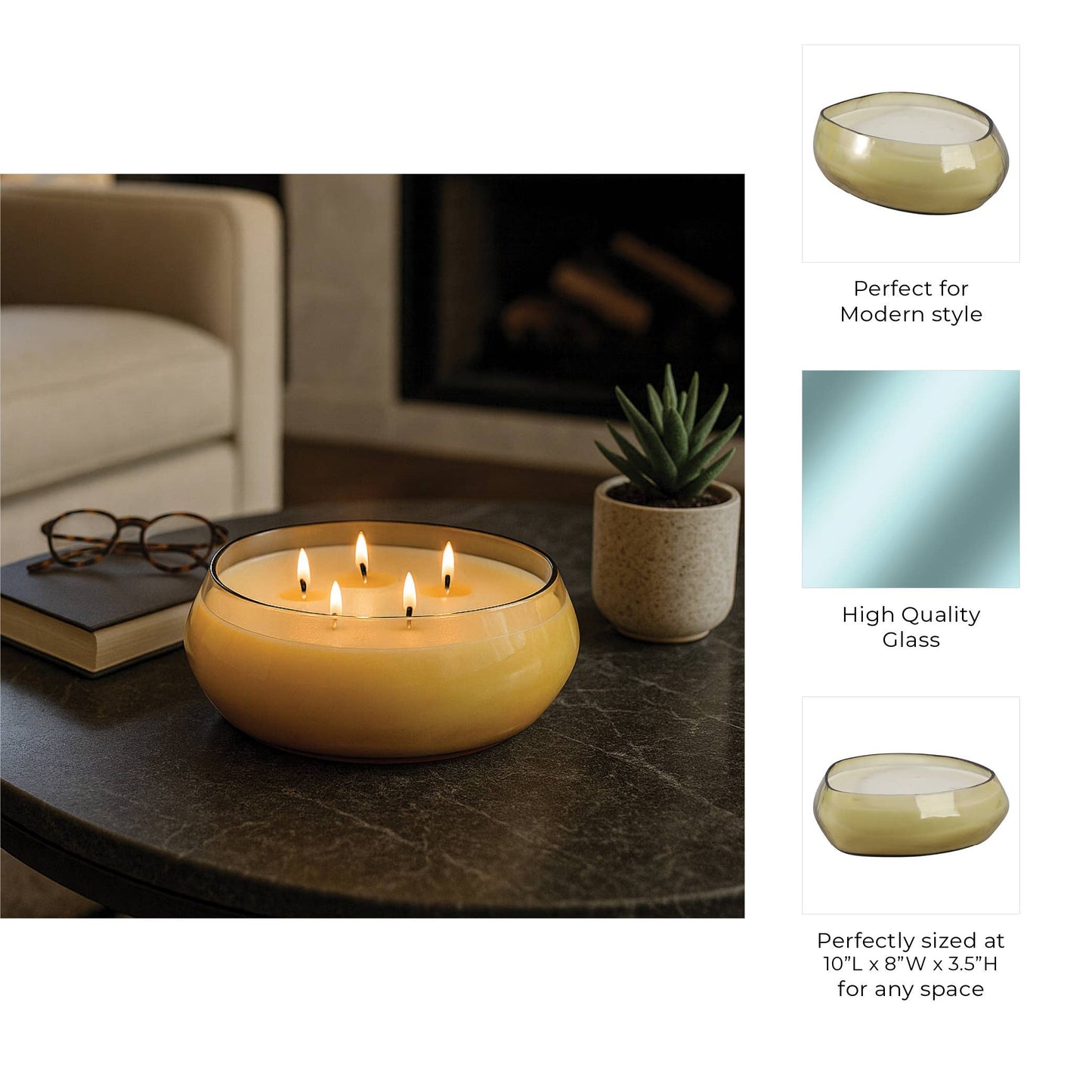 Candle - Orange Glass Midnight Amber Scented, 61 Oz