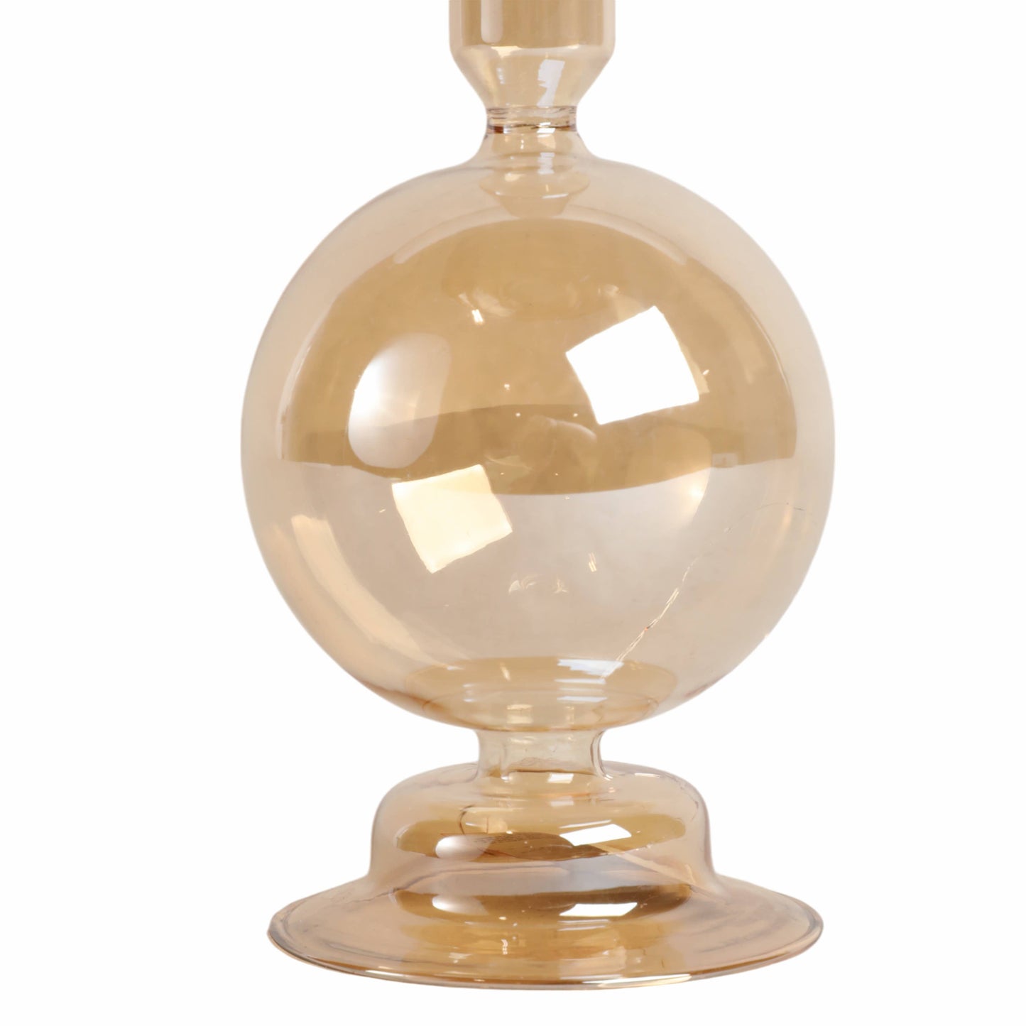 Glass Modern Bubble Taper Candle Holder - Gold 7 in.