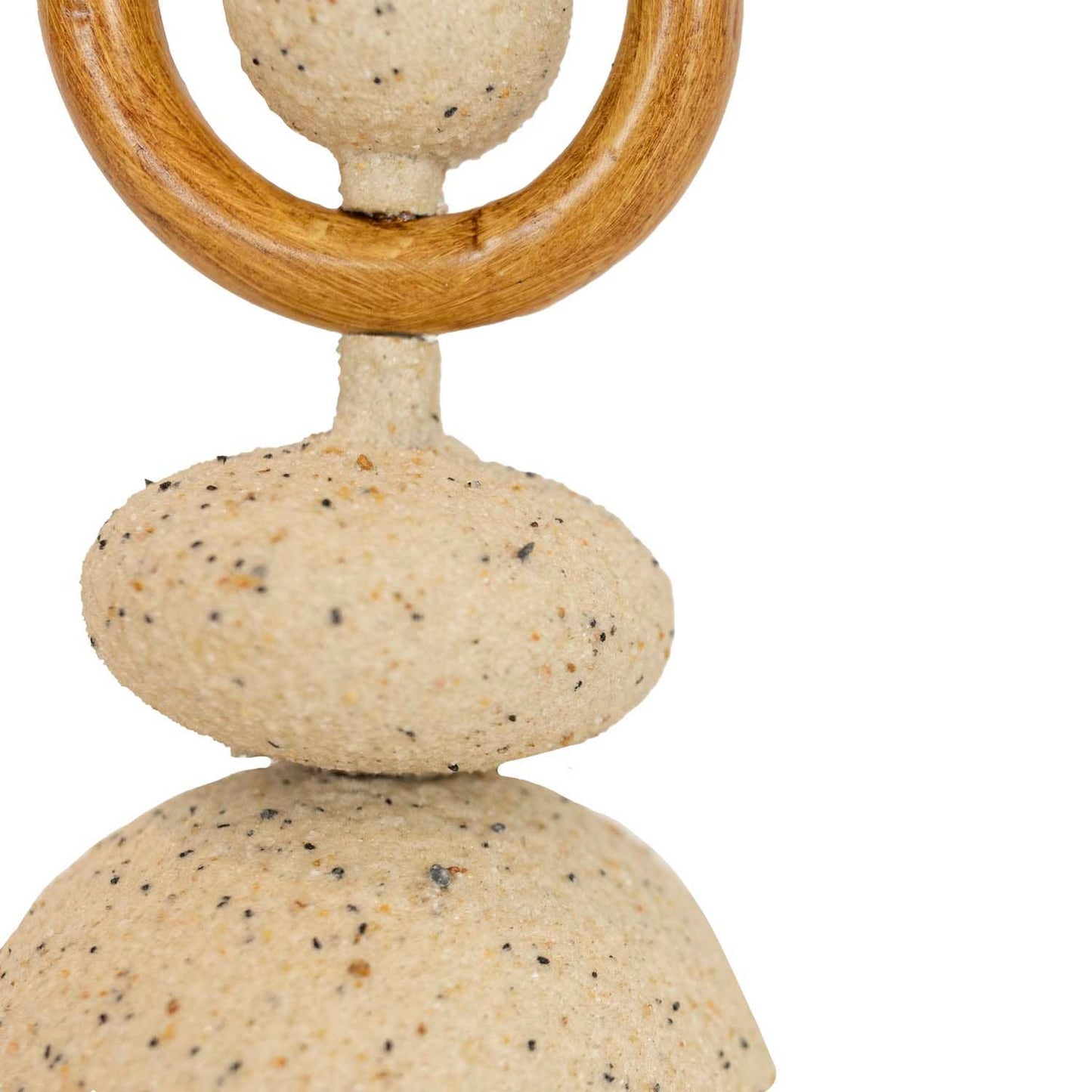 Sculptural Metal Taper Candle Holder – Cream Speckled Finish