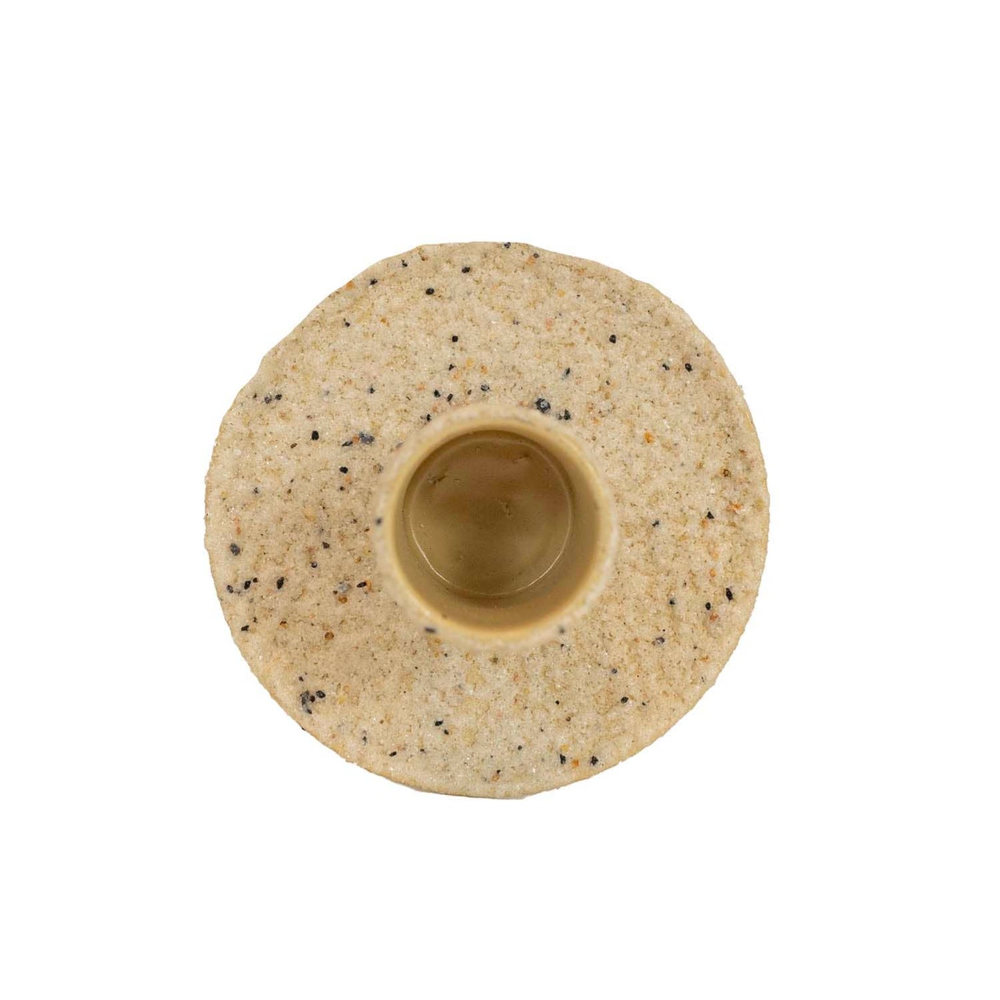 Sculptural Metal Taper Candle Holder – Cream Speckled Finish