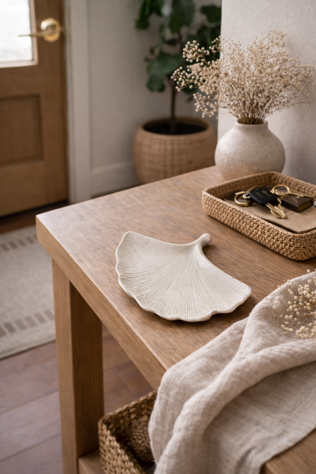 Stone Gingko Leaf Tray