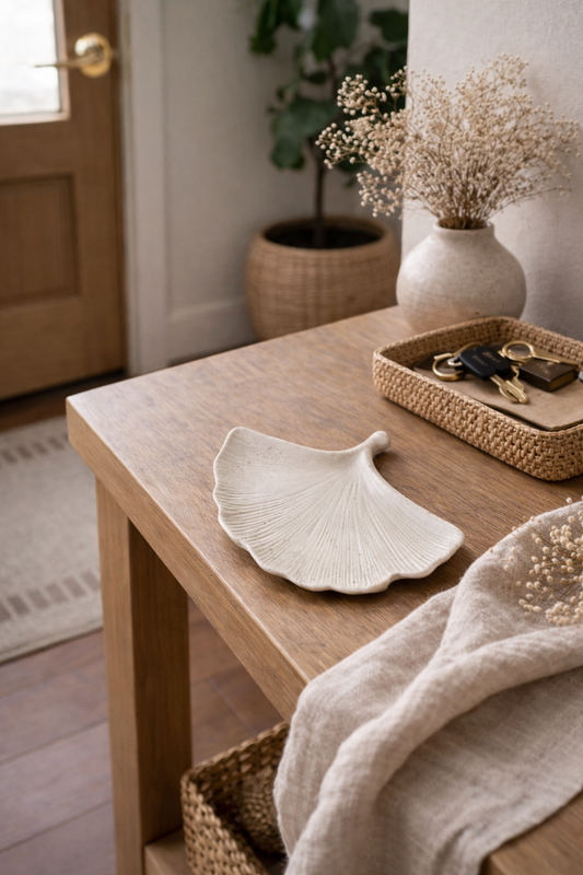 Stone Gingko Leaf Tray