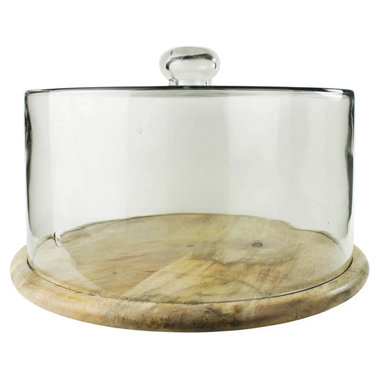 Bodega Cake Cloche, Glass & Wood Niko and Me Home Decor