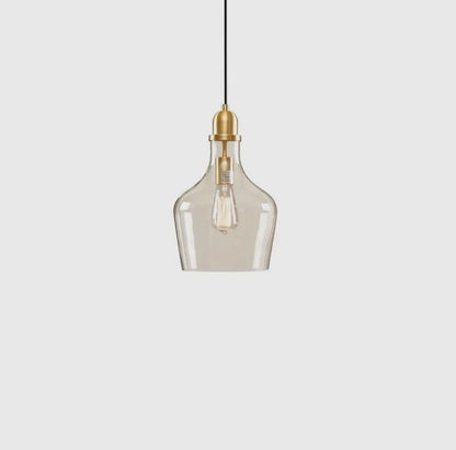 Clear Bell Shape Glass Metal Pendant - Niko and Me Home Decor