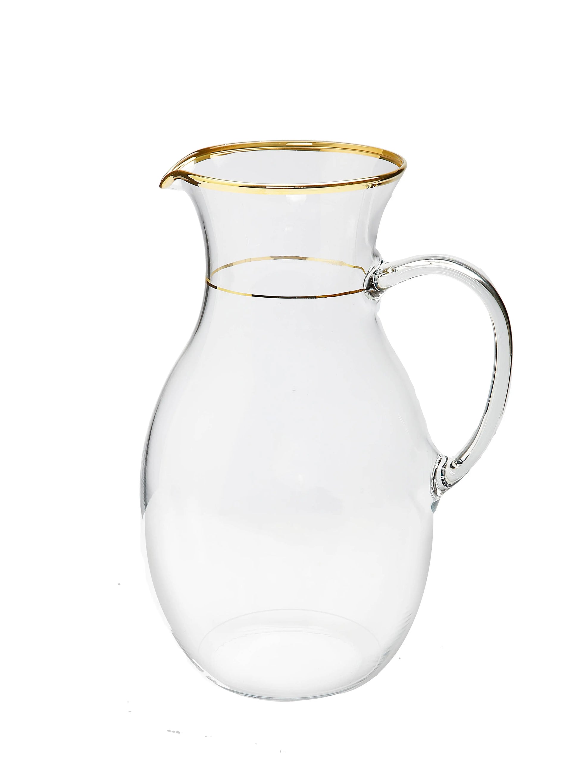 Clear Pitcher with Gold Trim - Niko and Me