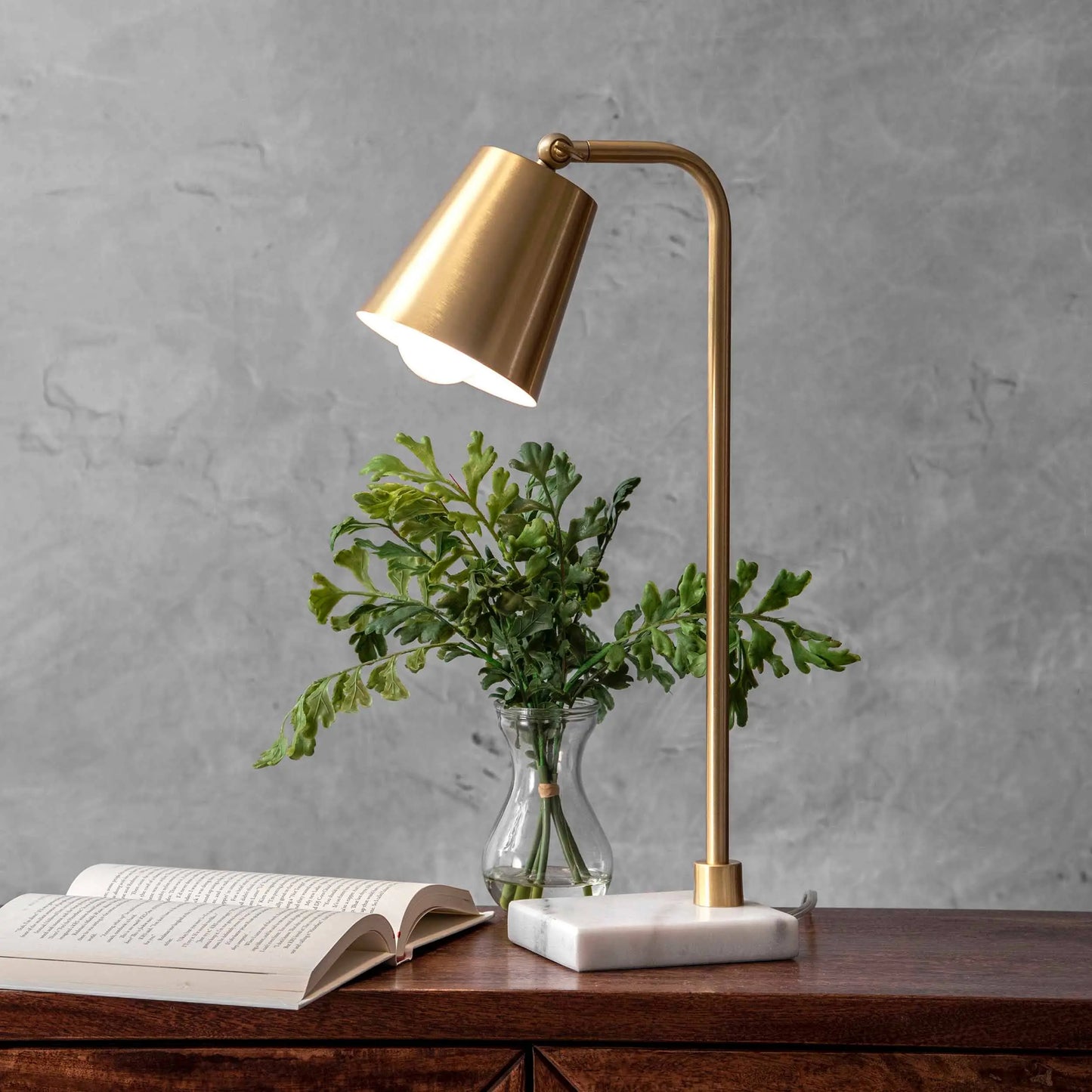 Gold Brass & Marble Table Lamp - Niko and Me