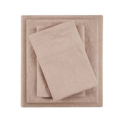Linen Cotton Blend Sheet Set, Warm Taupe Niko and Me Home Decor
