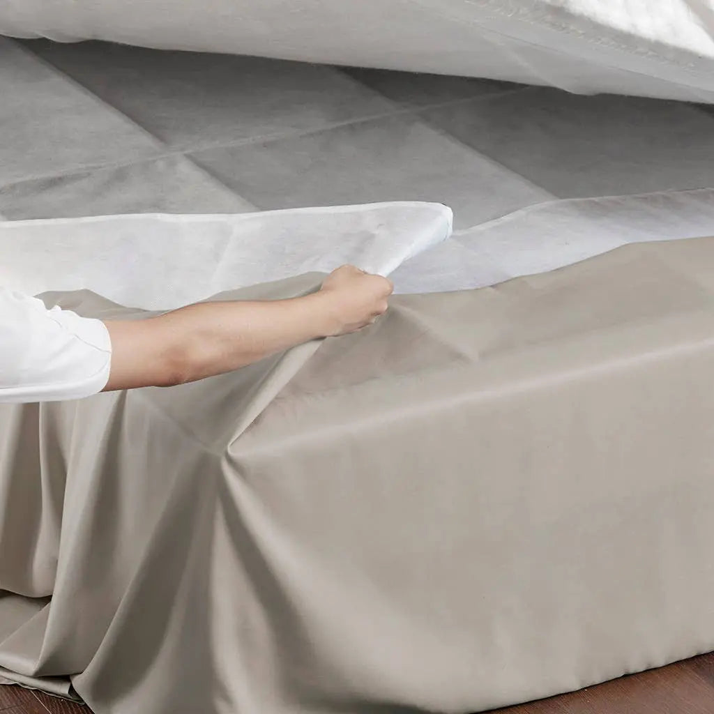 One-Size-Fits-All Adjustable Bed Skirt | Khaki Niko and Me Home Decor