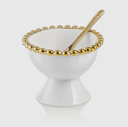 Pure White Dessert Cups with Gold Trim (Set of 4) - Niko and Me Home Decor