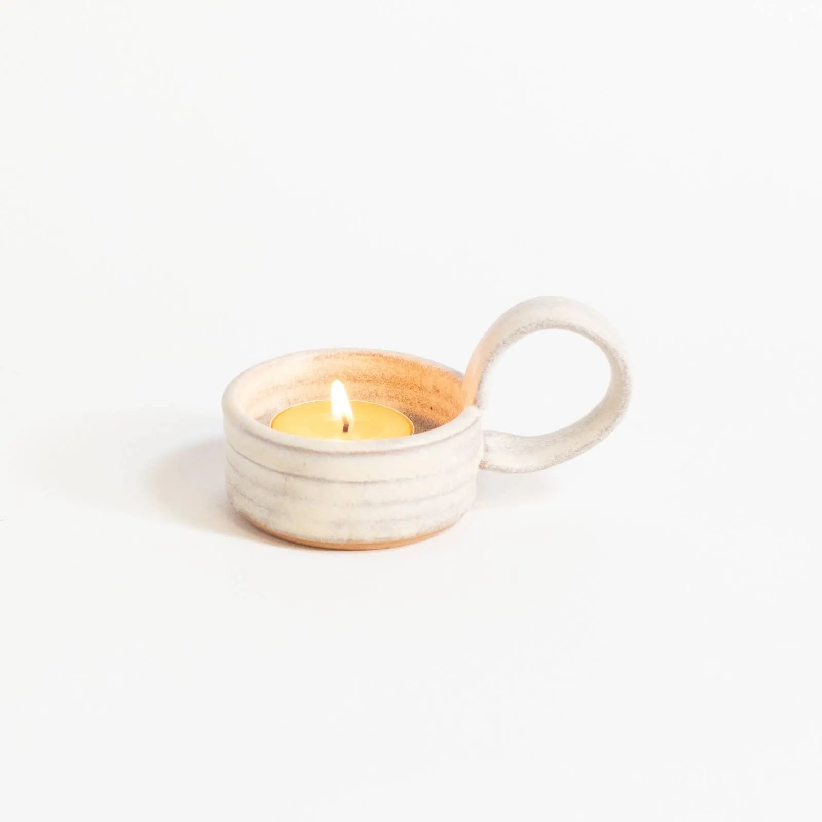 Tealite with Handle | Handmade pottery Cream Niko and Me Home Decor