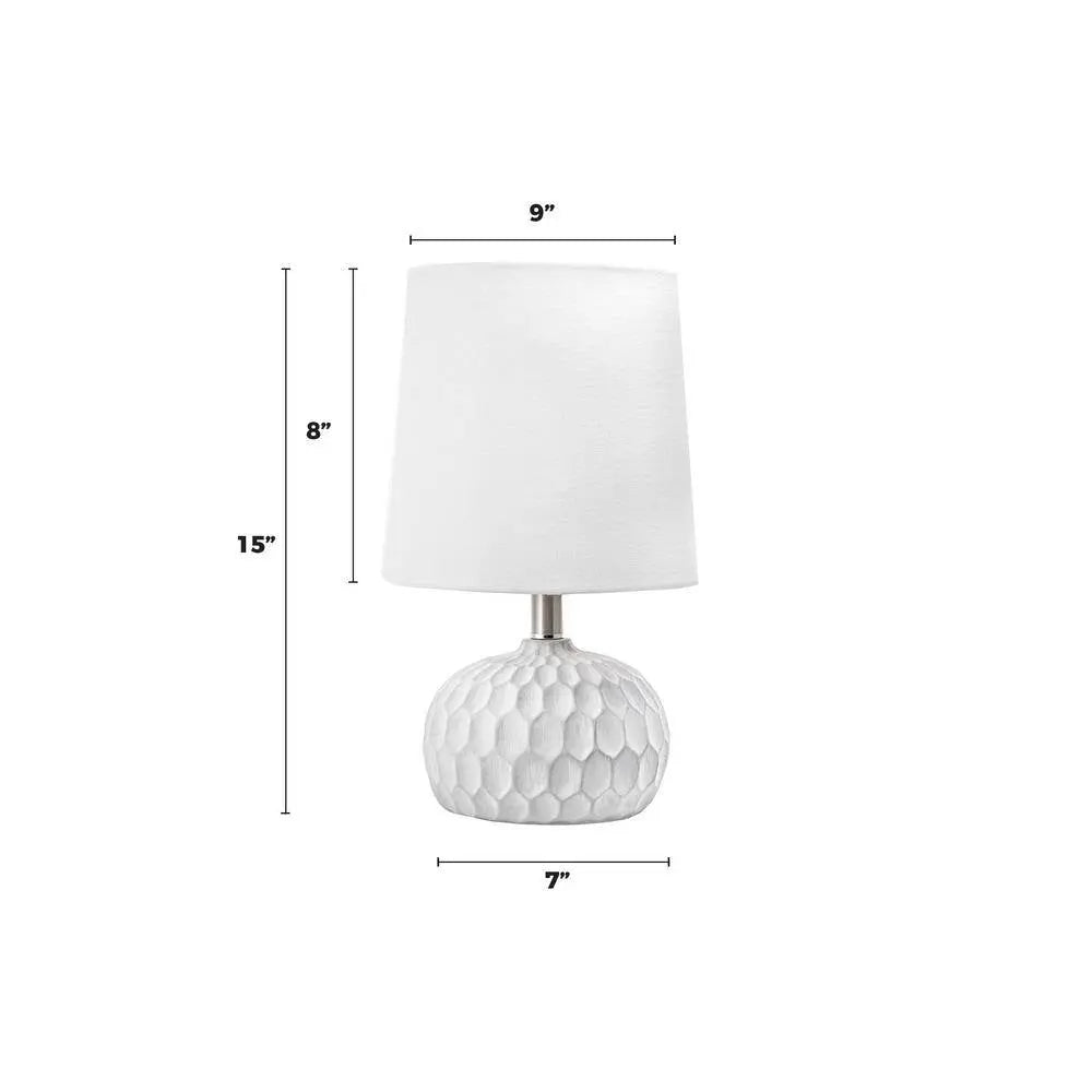 White Aspen Cement Table Lamp Niko and Me Home Decor