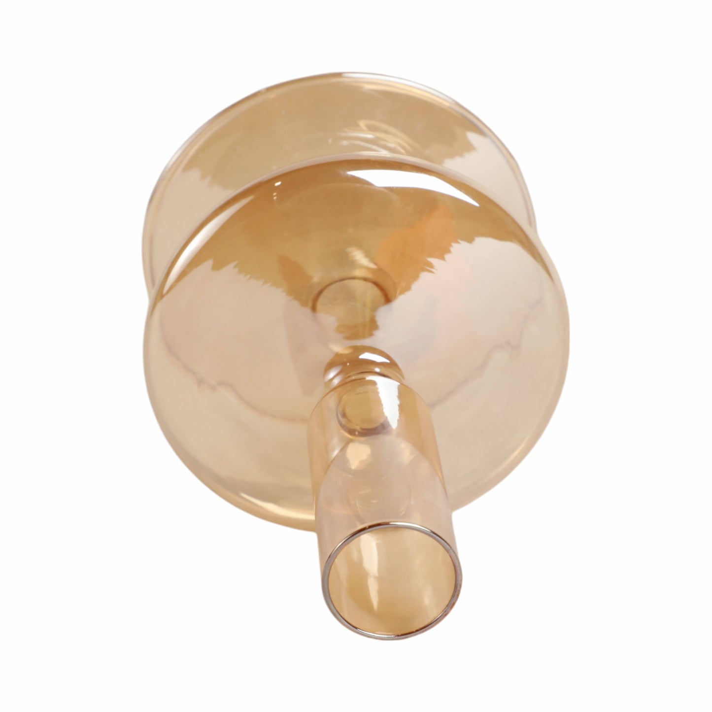 Glass Vintage Abstract Taper Candle Holder - Gold 5 in.