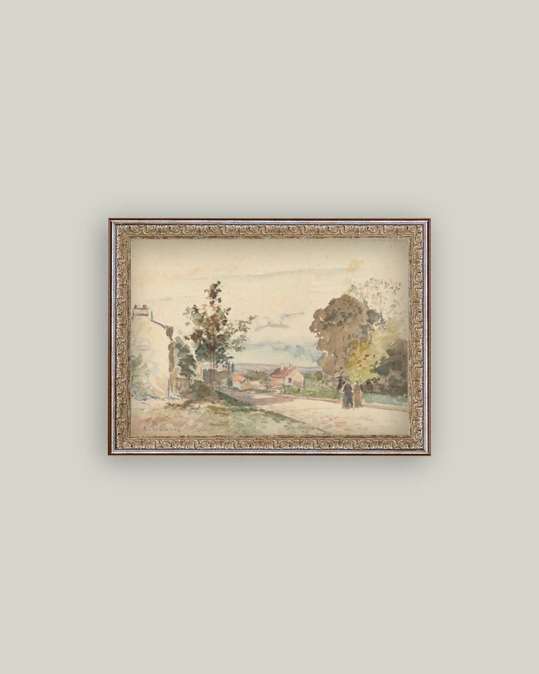 The Road From Versailles Framed Antique Art 16x12