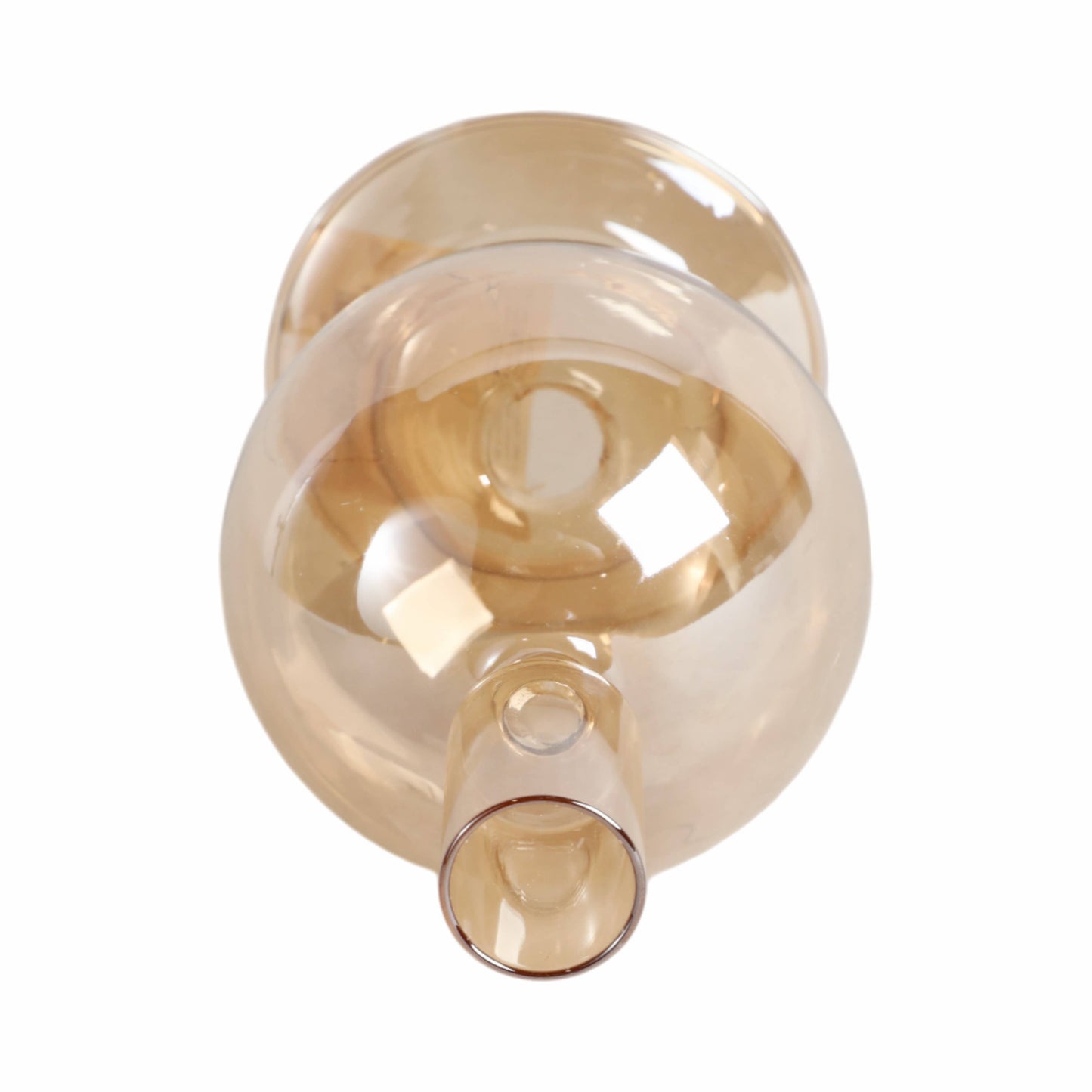 Glass Modern Bubble Taper Candle Holder - Gold 7 in.