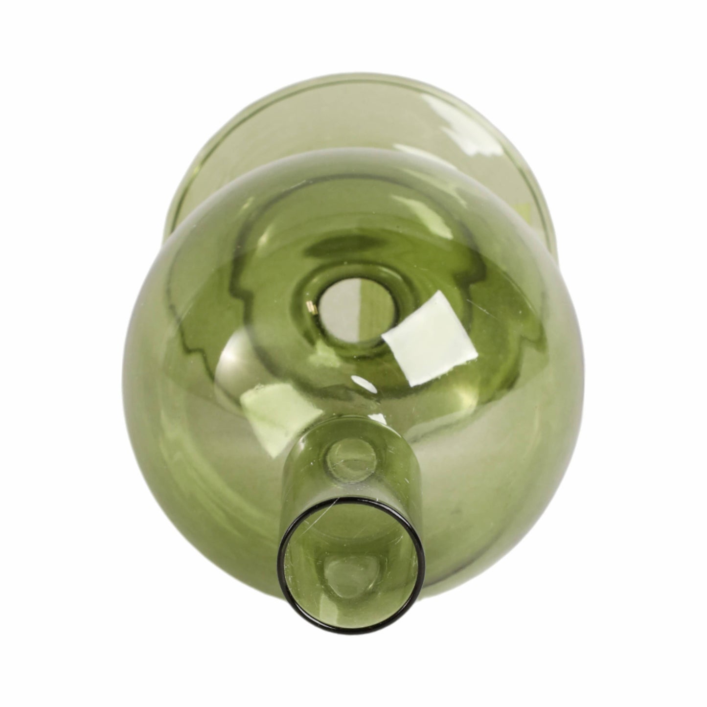 Glass Abstract Bubble Taper Candle Holder - Green 7 in.