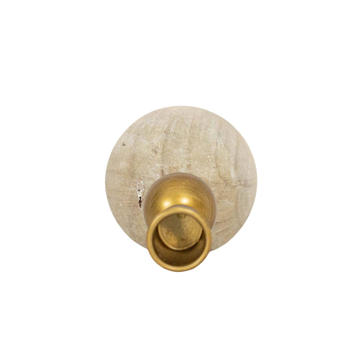 Jude Brass Stacked Sphere Taper Candle Holder - Wood & Metal