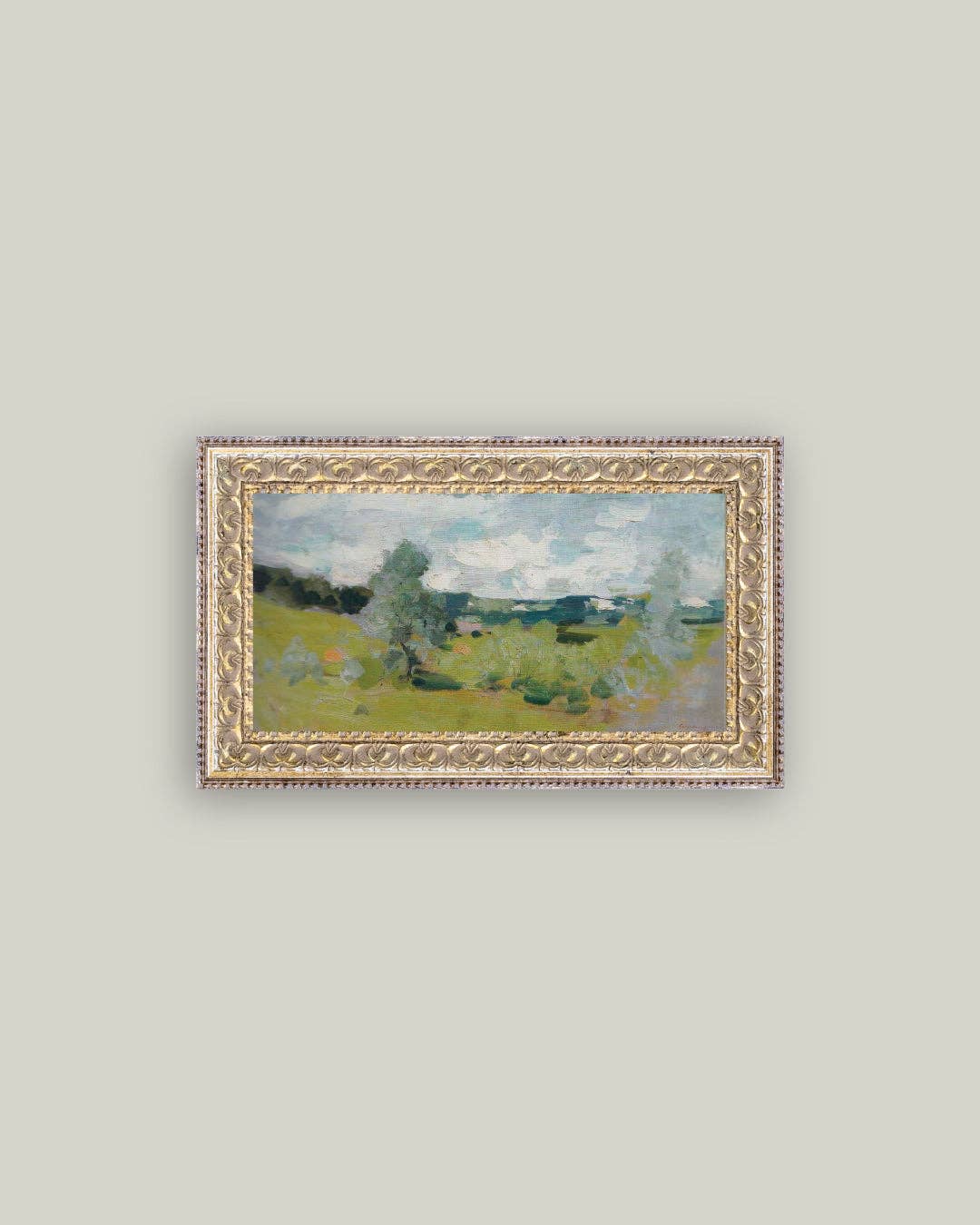 Abstract Landscape Framed Antique Art 12x7